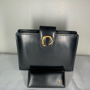 SOLD!!!EUC Bundle Cartier Agenda and key holder in black leather